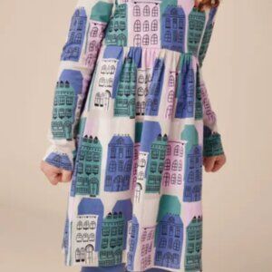 NEW Tea Collection Parisian Homes long sleeve wrap neck Dress size 10